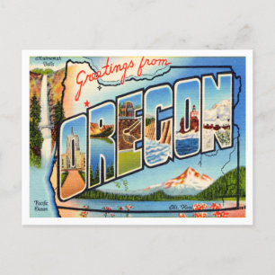 Grüße von Oregon Vintage Travel Postkarte