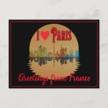 Grüße von Paris Skyline Sunset Souvenir