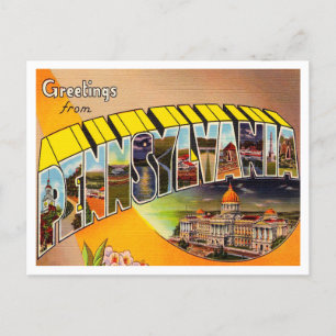 Grüße von Pennsylvania Vintage Travel Postkarte