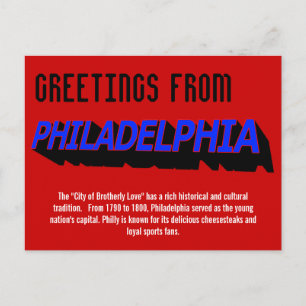Grüße von Philadelphia Postcard Postkarte