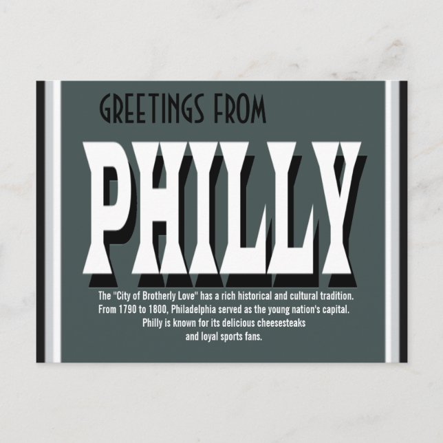 Grüße von Philly Postcard Postkarte (Vorderseite)