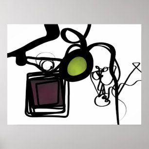 Grüße von Philydion: Abstrakt Schwarz und Weiß Poster