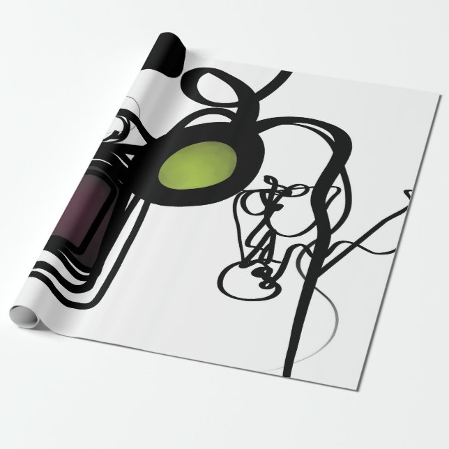 Grüße von Philydion: Abstrakt Schwarz & Weiß Geschenkpapier (Ungerollt)