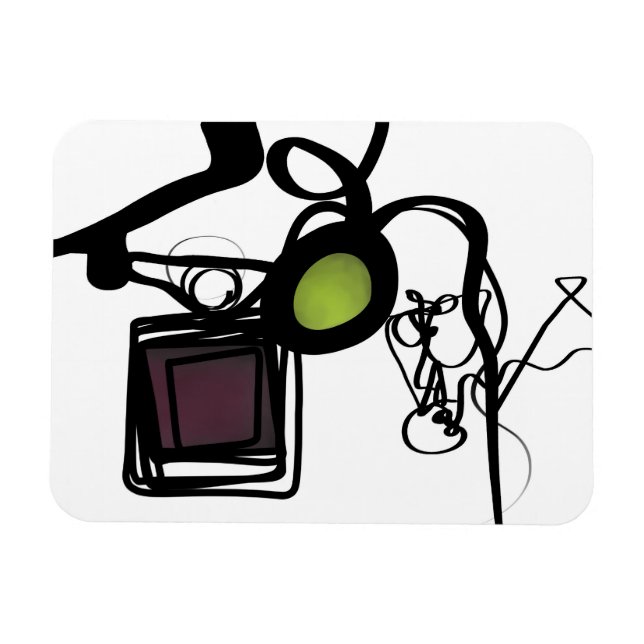 Grüße von Philydion: Abstrakt Schwarz & Weiß Magnet (Horizontal)