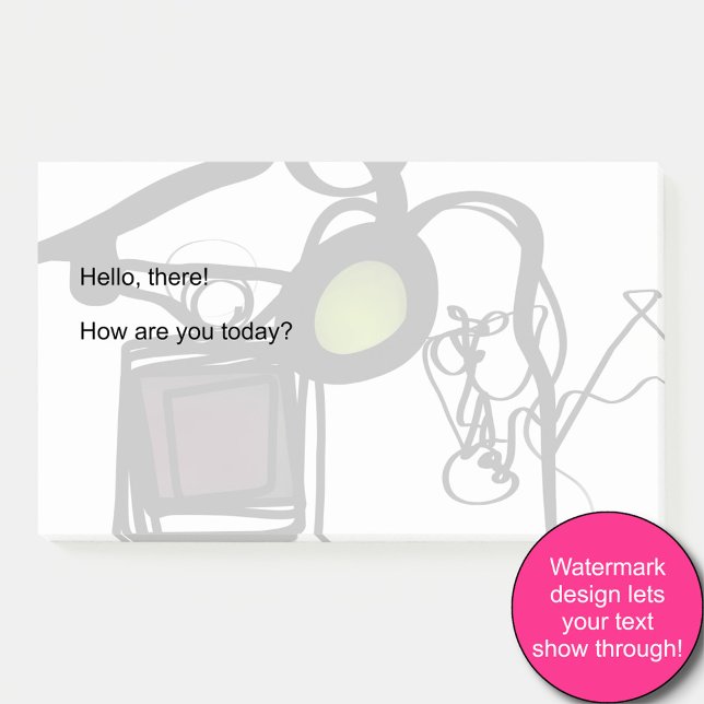 Grüße von Philydion: Abstrakt Schwarz & Weiß Post-it Klebezettel (Von Creator hochgeladen)