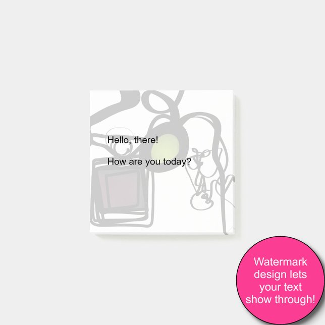 Grüße von Philydion: Abstrakt Schwarz & Weiß Post-it Klebezettel (Von Creator hochgeladen)