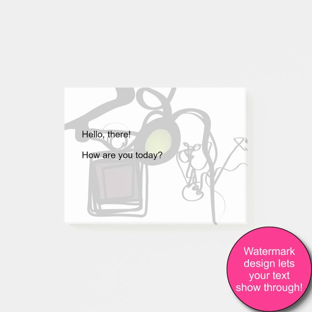 Grüße von Philydion: Abstrakt Schwarz & Weiß Post-it Klebezettel (Von Creator hochgeladen)