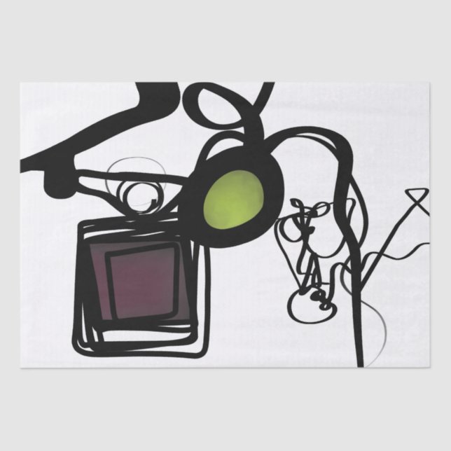 Grüße von Philydion: Abstrakt Schwarz & Weiß Seidenpapier (Vorderseite)