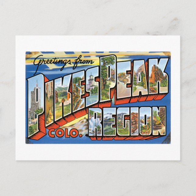 Grüße von Pikes Peak, CO! Postkarte (Vorderseite)