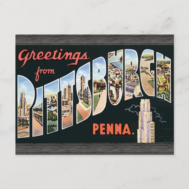 Grüße von Pittsburgh Penna, Vintag Postkarte (Vorderseite)