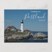 Grüße von Portland Maine Postkarte Leuchtturm