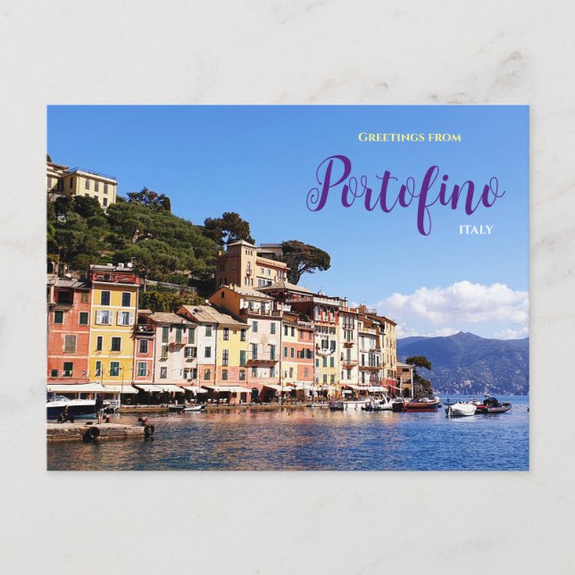 Grüße von Portofino Italien Postkarte (Vorderseite)