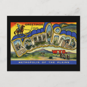 Grüße von Rawlins Wyoming Postkarte