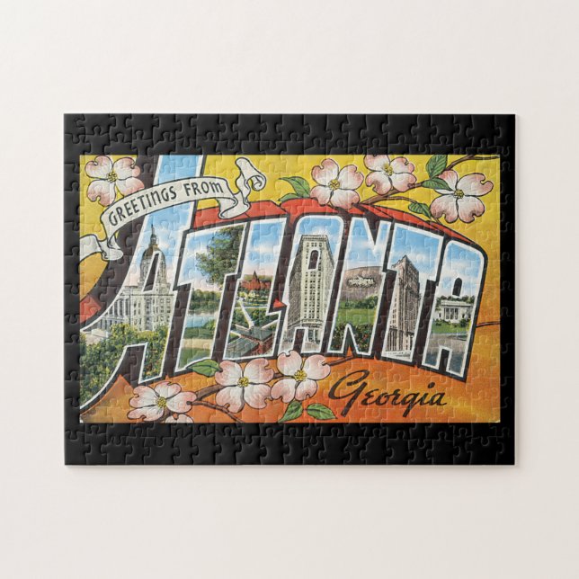 Grüße von Reise Atlantas Georgia_Vintage Puzzle (Horizontal)