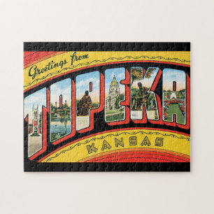 Grüße von Reise Topeka Kansas_Vintage Puzzle