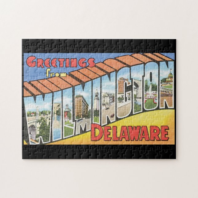 Grüße von Reise Wilmingtons Delaware_Vintage Puzzle (Horizontal)