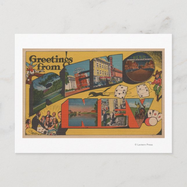 Grüße von Reno, NevadaReno, NV Postkarte (Vorderseite)
