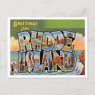Grüße von Rhode Island Vintage Travel Postkarte