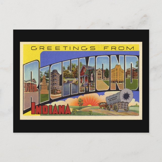 Grüße von Richmond Indiana Postkarte (Vorderseite)