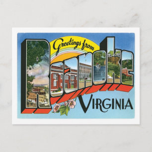 Grüße von Roanoke Virginia, US-Stadt Postkarte