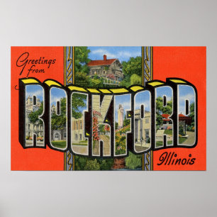 Grüße von Rockford Illinois Poster