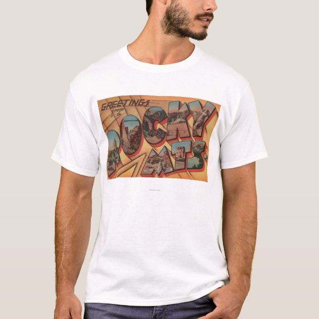 Grüße von Rocky Mountains T-Shirt (Vorderseite)