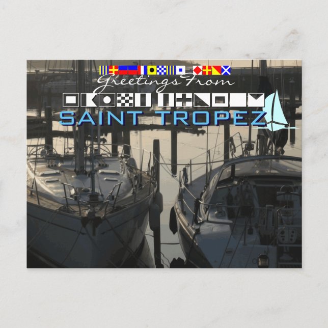 Grüße von Saint Tropez Postkarte (Vorderseite)