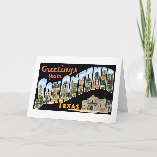 Grüße von San Antonio Texas Karte (Vorderseite)