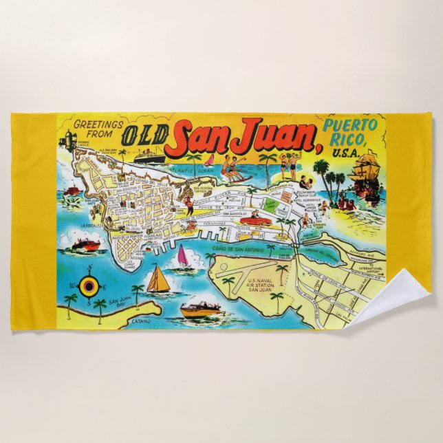 Grüße von San Juan Puerto Rico Strandtuch (Vorderseite)