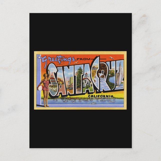 Grüße von Santa Cruz Kalifornien Postkarte (Vorderseite)