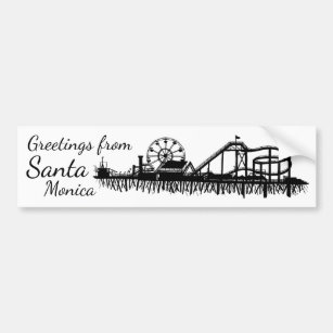 Grüße von Santa Monica California CA Pier Autoaufkleber