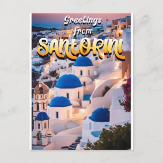 Grüße von Santorini Postkarte