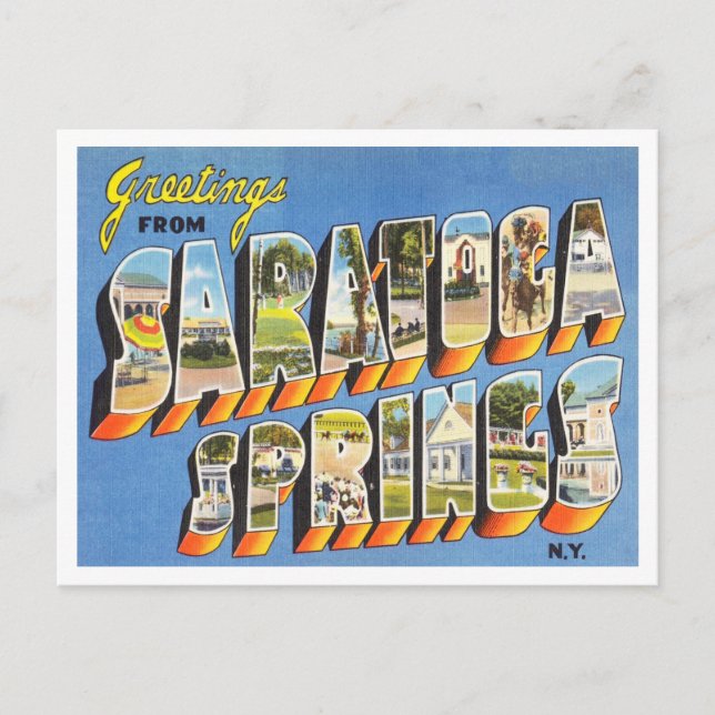 Grüße von Saratoga Springs, New York Travel Postkarte (Vorderseite)