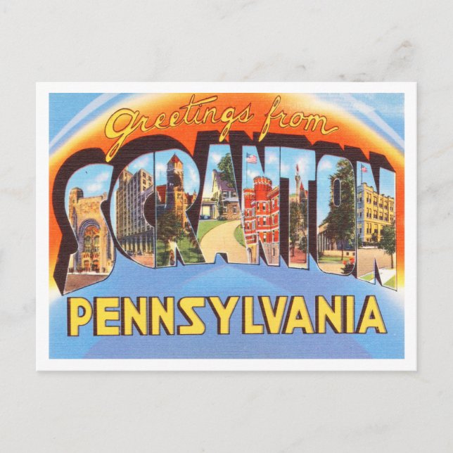 Grüße von Scranton, Pennsylvania Travel Postkarte (Vorderseite)