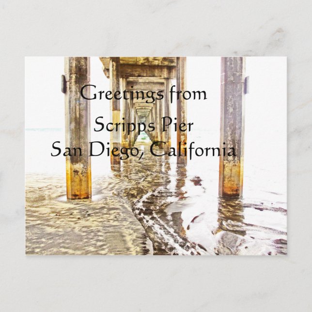 Grüße von Scripps Pier Postkarte (Vorderseite)