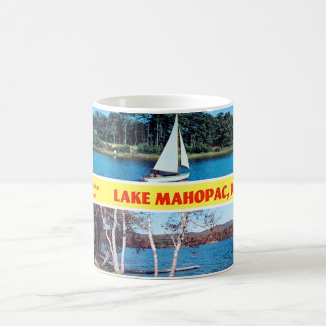 Grüße von See Mahopac Tasse (Mittel)