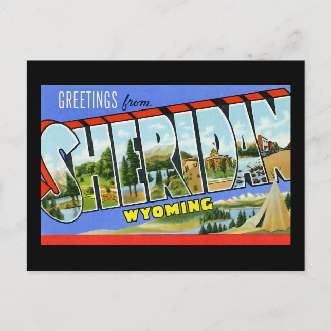 Grüße von Sheridan Wyoming Postkarte (Vorderseite)