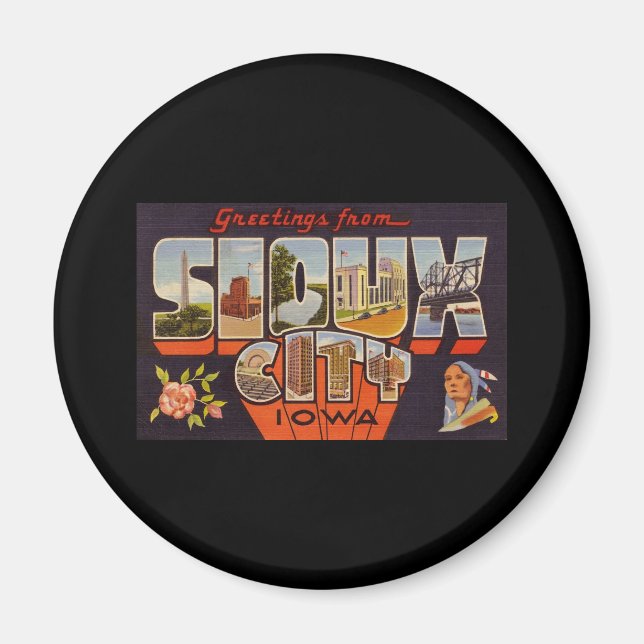 Grüße von Sioux City Iowa Magnet (Vorne)
