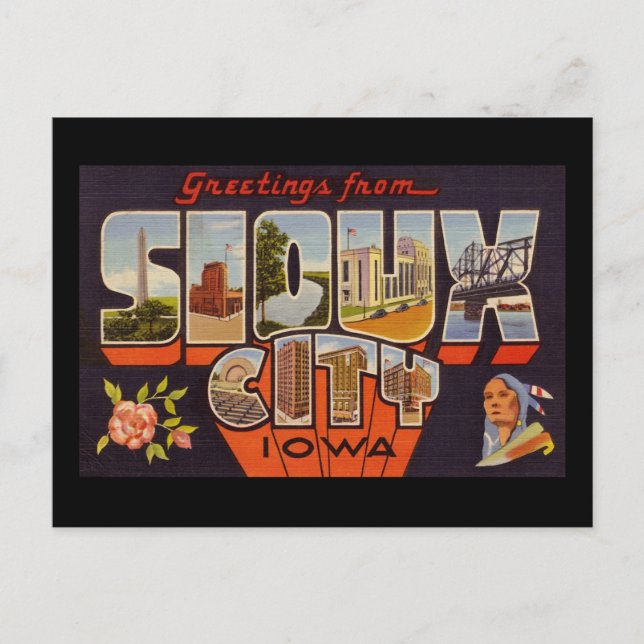 Grüße von Sioux City Iowa Postkarte (Vorderseite)