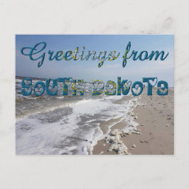 Grüße von South Dakota State Flag USA Hearts Postkarte
