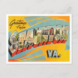 Grüße von Staunton, Virginia Vintage Travel Postkarte