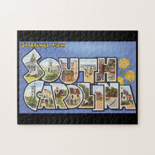 Grüße von SüdCarolina_Vintage Reise Puzzle