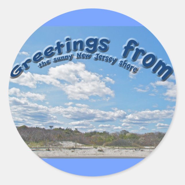 Grüße von Sunny New Jersey Shore Stickers (Vorderseite)