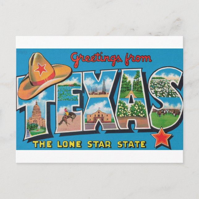 Grüße von Texas Postcard Postkarte (Vorderseite)