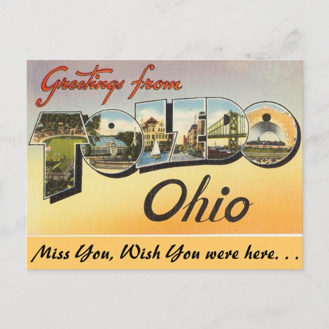 Grüße von Toledo Postkarte (Vorderseite)