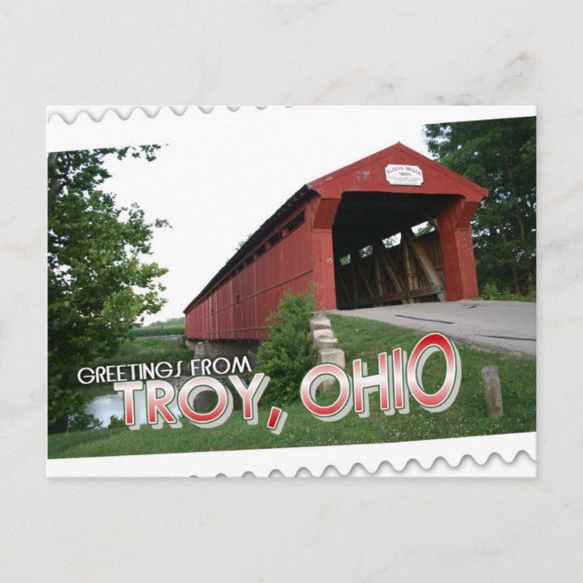Grüße von Troy, Ohio Postkarte (Vorderseite)