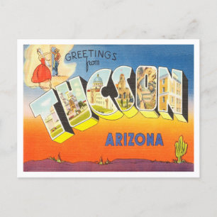 Grüße von Tucson, Arizona Vintage Travel Postkarte