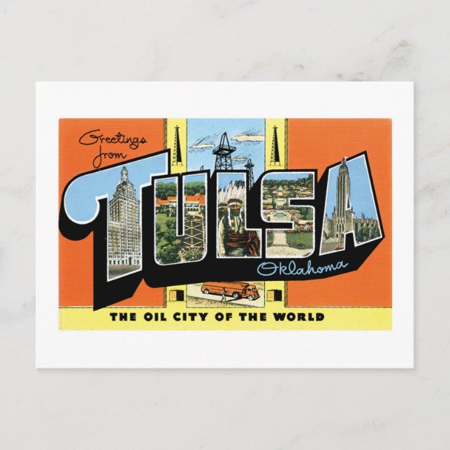 Grüße von Tulsa, Oklahoma! Postkarte (Vorderseite)