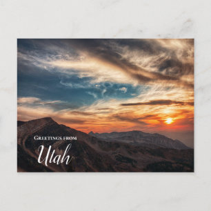 Grüße von Utah Berg Sonnenuntergang Postkarte