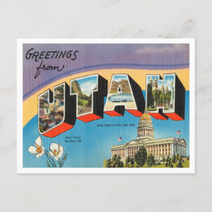 Grüße von Utah Vintage Travel Postkarte